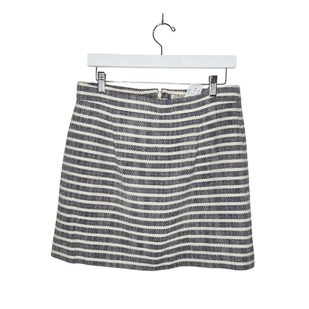 J. Crew Womens Career Tweed Skirt Blue And White NWT size 8